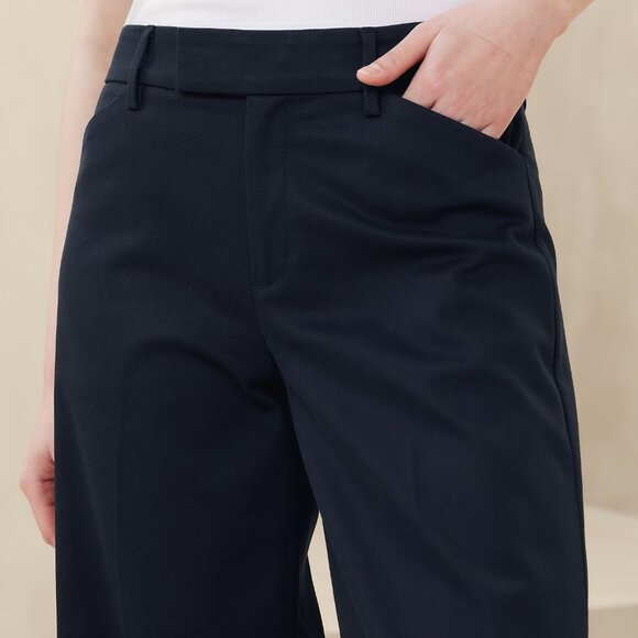 Banana Republic Factory Stretch-Cotton Icon Trouser size 10 Navy - Picture 2 of 5
